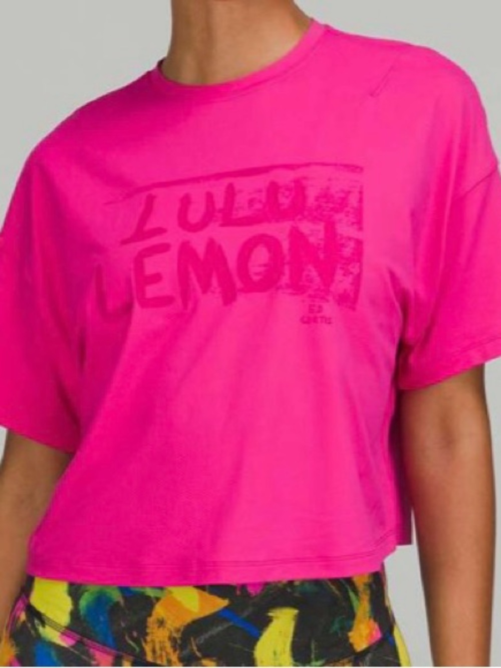 Ed Curtis Sonic Pink Graphic Crop Tee - LULULEMON
